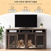 Dog Crate Furniture for 2 Large Medium Dogs 71" Dog Kennel with 3 Storage Compartments and Removable Divider,Double Dog Crates - 2 of 4
