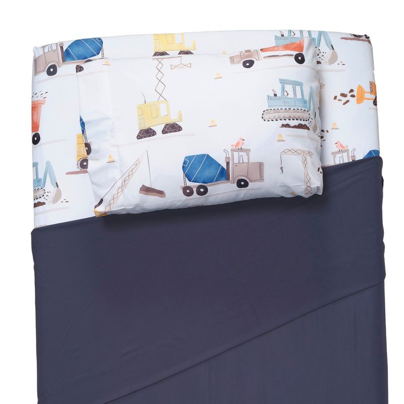 Bedtime Originals Construction Zone Transportation Twin Sheets & Pillowcase Set, 1 of 11