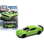 2019 Dodge Challenger R/T Scat Pack Sublime Green w/Black Tail Stripe Modern Muscle Ltd Ed 1/64 Diecast Model Car by Auto World