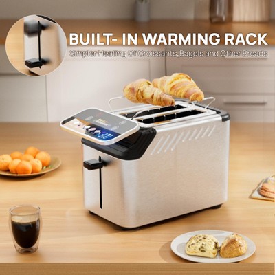 Whall New 2-slice toaster, Smarter Screen And Easier Operation, Full Stainless Steel,5 Basic Functions,Suitable For Different Bread Household Electric