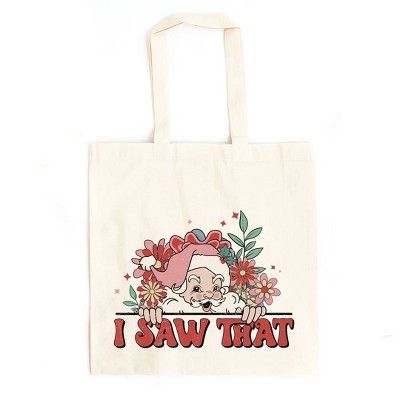 City Creek Prints I Saw That Santa Canvas Tote Bag - 15x16 - Natural