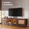 Sapphtopaz TV Stands for Living Room Retro Entertainment Center with Fluted Glass Doors, TV Console with 2 Drawers and Cabinets - 2 of 4
