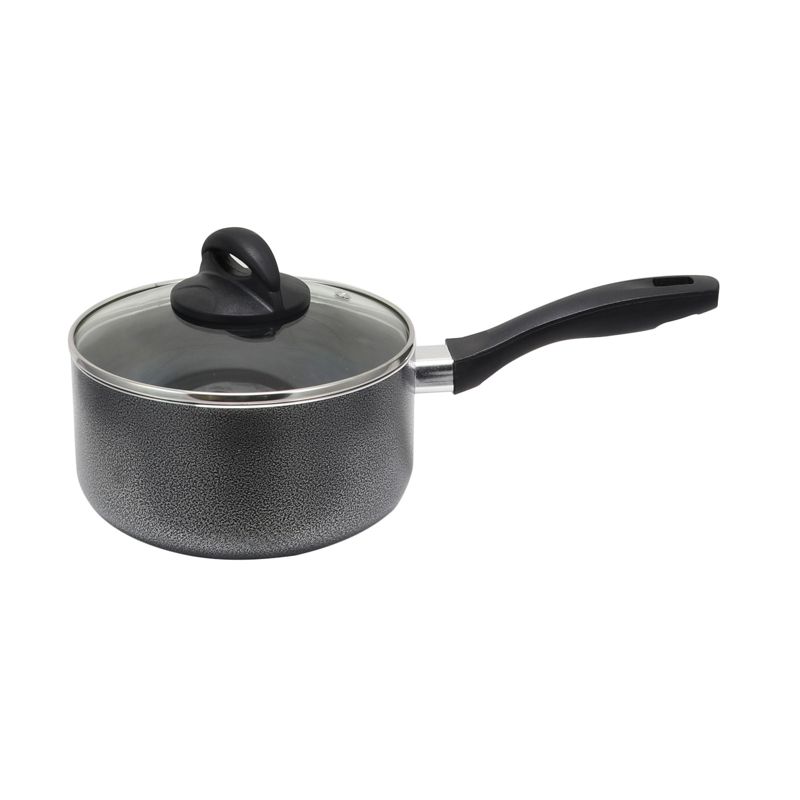 Oster Clairborne 2.5 Quart Aluminum Sauce Pan with Lid in Charcoal Grey, 1 of 5
