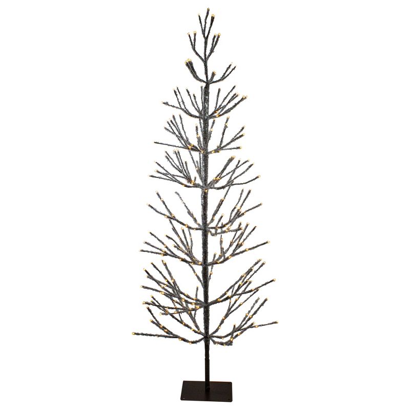 Northlight 6' Pre-Lit LED Brown Artificial Christmas Tree with Icicle Lights- Clear Lights, 1 of 7