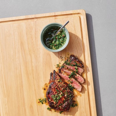 14x20 Rubberwood Carving Board with Juice Groove Natural - Figmint™