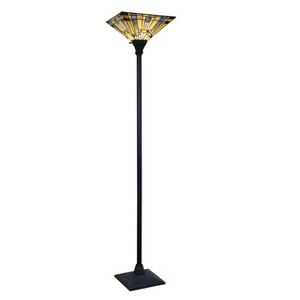 Chloe Lighting Kinsey Tiffany-Style Blackish Bronze 1-Light Floor Lamp 14" Shade - 1 of 4