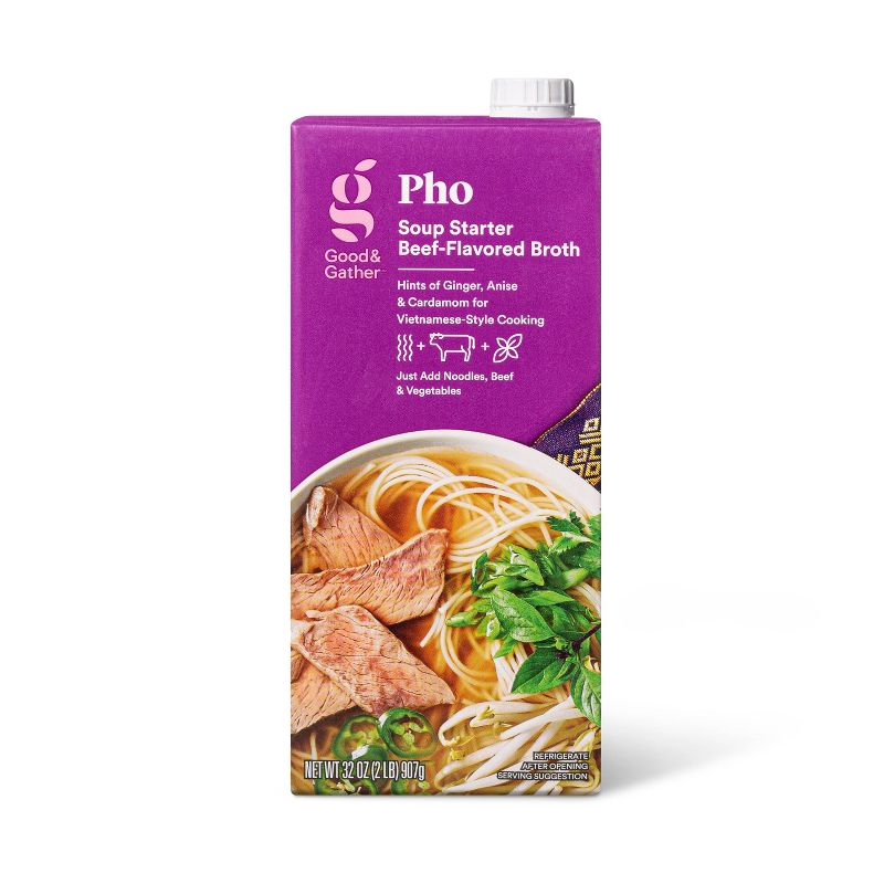 Pho Soup Starter Beef Broth - 32oz - Good &#38; Gather&#8482;, 1 of 5