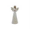 Angel Figurine Trio with Floral Etching – 8.75"H – Neutral Polyresin (Set of 3) for Home Decor – By Melrose - 4 of 4