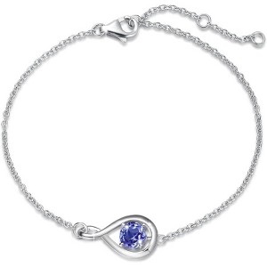 Infinity Birthstone Bracelet - 925 Sterling Silver Adjustable Chain, Fine Jewelry Gift for Women - 1 of 4