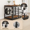 XBRIGH 26in Dog Crate with Lock & Double Door, Wooden Kennel End Table for Small/Medium Dogs, Aged Black - 2 of 4