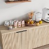 SAINTCY 68" Mid-Century Modern Fluted Sideboard Cabinet with 4 Doors, LED Lights, Adjustable Shelves – Wine/Coffee Bar & Dining/Living Room Storage - 4 of 4