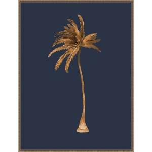 32"x42" Golden Palm IIII by Urban Road Framed Canvas Wall Art Print Bronze - Amanti Art: Coastal Decor, Tropical Ambiance - 1 of 4