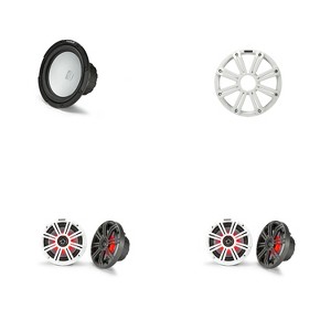 Kicker Marine (2) 45KM654L 6.5" & 45KMF102 w/ White Grill, LED Marine Audio Upgrade - 1 of 4
