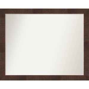 31" x 25" Non-Beveled Wildwood Brown Narrow Bathroom Wall Mirror - Amanti Art: Rectangle Vanity Mirror, Polystyrene Frame - 1 of 4