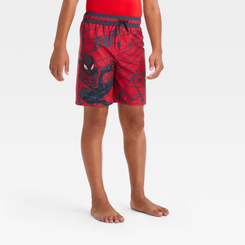 Boys&#39; Spider-Man Fictitious Character Swim Shorts - Red, 1 of 4