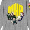 My Hero Academia Logo and Characters Adult Heather Gray Long Sleeve Crew Neck Tee - 2 of 4