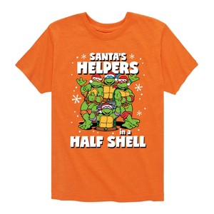 Boys' - Teenage Mutant Ninja Turtles - Santas Helpers In A Half Shell Short Sleeve Graphic T-Shirt - 1 of 4