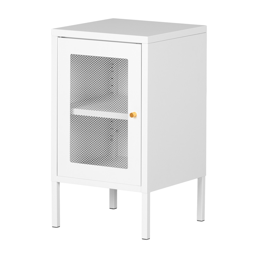 Photos - Storage Сabinet Crea Table White - South Shore: Scandinavian Style, Adjustable Shelf Stora