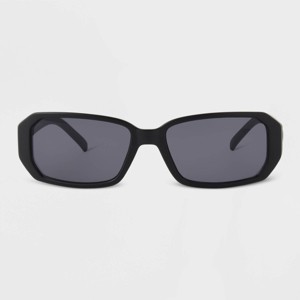 Men's Matte Plastic Rectangle Sunglasses with Smoke Lenses - Original Use™ Black: UV Protection, Shatter-Resistant - 1 of 2