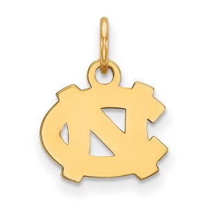 Black Bow Jewelry 10k Yellow Gold North Carolina Tar Heels NCAA Extra Small Pendant - 1 of 3