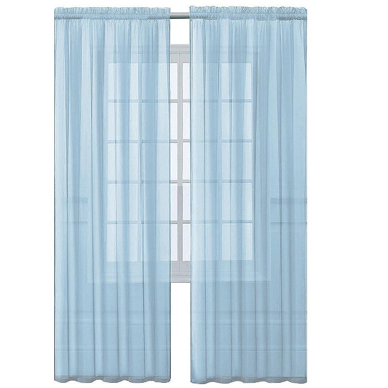 GoodGram Home 2 Pack Ultra Luxurious Semi Sheer Voile Curtains - Baby Blue, 1 of 3
