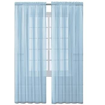 GoodGram Home 2 Pack Ultra Luxurious Semi Sheer Voile Curtains - Baby Blue