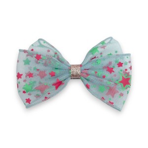 Summer Crystal - Starry Tulle Bow Hair Clip - 1 Pack - 1 of 4