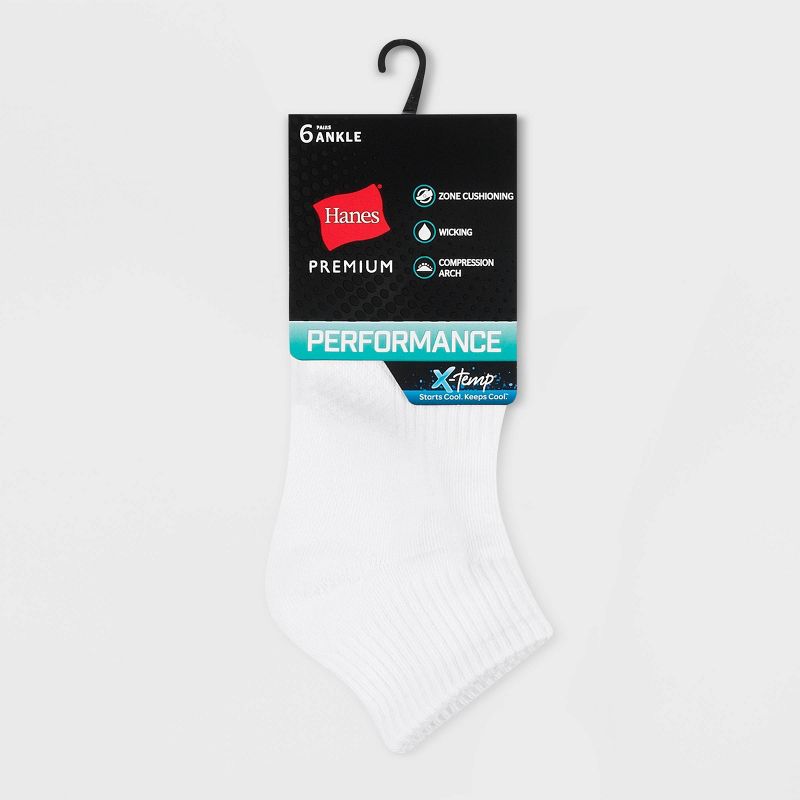 Hanes Performance Women&#39;s Cushioned 6pk Ankle Athletic Socks White 5-9, 4 of 7