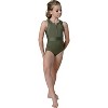 Girl's Leotard Danz N Motion Kinsley 22117A Zip Up Mesh Back Ribbed Accents - 3 of 3