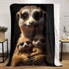 Meerkat Pattern Flannel Blanket, All Season Soft Cozy Polyester Throw for Car, Sofa, Bed, Indoor Outdoor Use, Christmas Gift. - 2 of 4