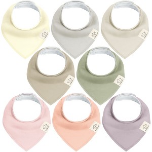 8pk Organic Baby Bandana Bibs, Baby Drool Bibs for Baby Boy, Girl, Baby Bibs for Infant, Newborn - 1 of 4