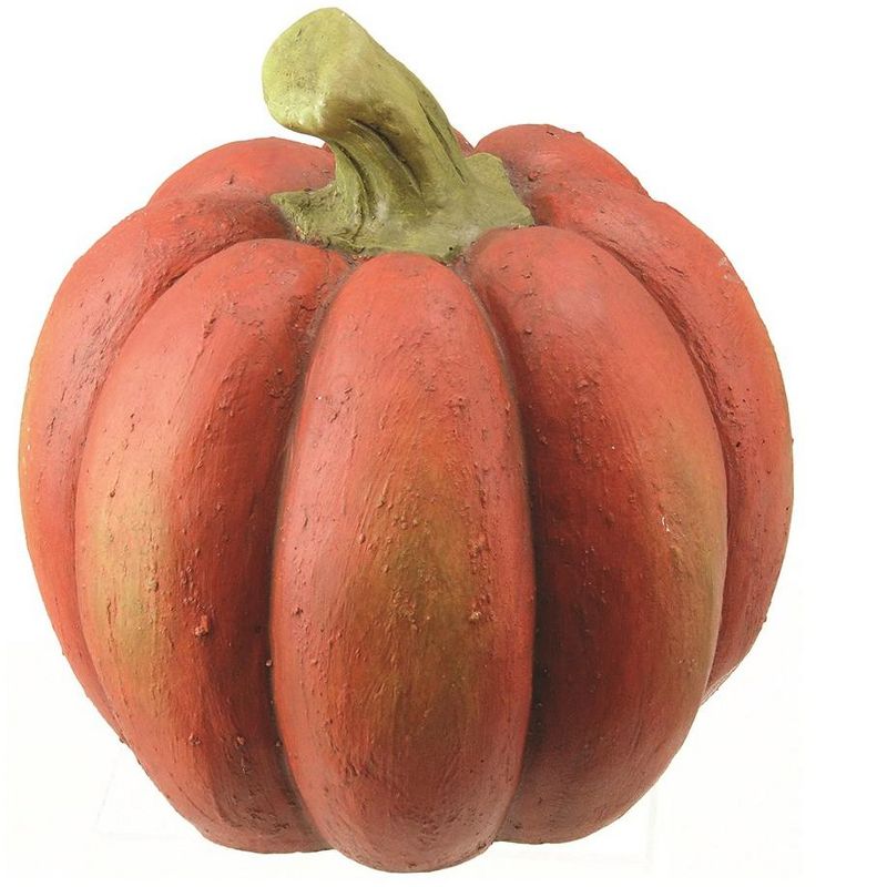 Northlight 11.25" Fall Harvest Orange Artificial Pumpkin Thanksgiving or Halloween Table Top Decoration, 1 of 2
