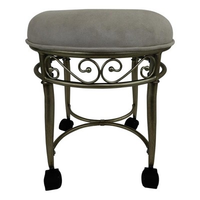 Carolina Living Victorian Vanity Stool - Silver