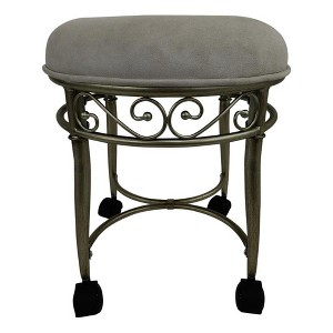 Carolina Living Victorian Vanity Stool - Silver - 1 of 4