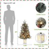 3Ft Pre-Lit Artificial Christmas Tree,Snow Flocked Xmas Frost Trees Decoration for Small Spaces,8 Modes Lighting Base,Battery Operated Timer - 3 of 4