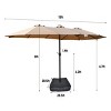 15x9FT Extra-Large Double-Sided Outdoor Patio Umbrella with Crank Lift, UV Protection, Wind Vent & Built-in LED Lights-Coolbibila - 4 of 4