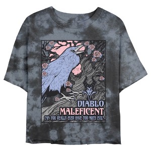 Juniors Womens Sleeping Beauty Diablo Maleficent Can You Really Ever Have too Much Evil Crop T-Shirt - 1 of 3