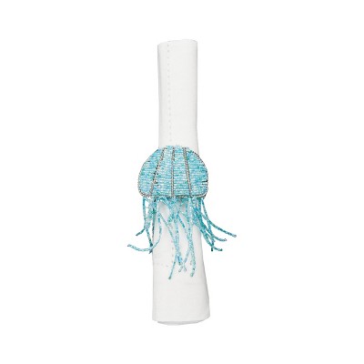 C&F Home Beaded Jellyfish Napkin Ring Set of 6