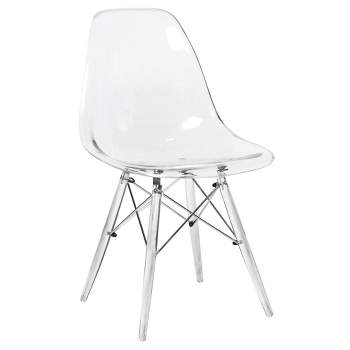 LeisureMod Dover Modern Dining Chair with Acrylic Base