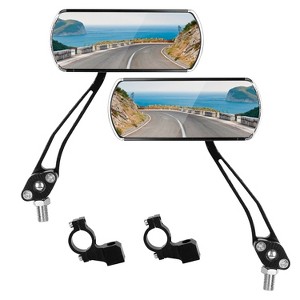LakeForest "360° Adjustable Bicycle Mirrors, Scratch-Resistant Rectangular Rearview Bike Mirrors for Safety" Black - 1 of 4