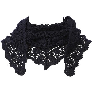 INSPIRE CHIC Floral Cotton Crochet Mantilla Little Shawl Cape Head Covering Veil Scarves 1Pc - 1 of 4