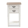 Dauphine 2 Drawer Provincial Style Oak and  Distressed Finish Wood Nightstand White - Baxton Studio - 3 of 4