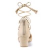 Allegra K Women's Pointed Toe Block Heels Lace Up Pumps - 3 of 4