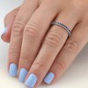 Pompeii3 3/4Ct Blue Sapphire Stackable Ring Wedding Band 10k White Gold - 4 of 4