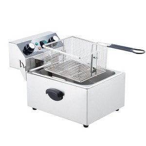 COZONY 3600W Commercial Deep Fryer, Stainless Steel Double Basket Countertop Frying Machine with Temperature Control - 1 of 4