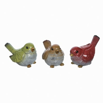 Transpac Large Resin Birdy Set of 3 Spring Home Decorations