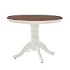 Crosley Shelby Round Dining Table Distressed White: Traditional Farmhouse Pedestal, Seats 4, Wood Veneer - 3 of 4