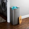 Square Metal Hamper with Engineered Wooden Lid, Stainless Steel - 2 of 4