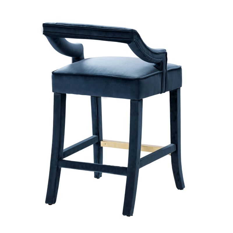 Iconic Home Half-Back Velvet Counter Stool, Catalina, 4 of 9