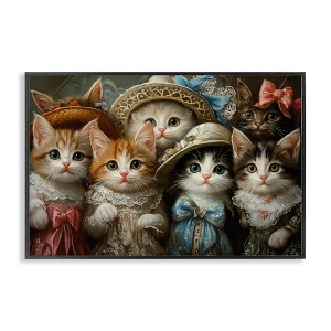Stupell Industries Fashionable Vintage Cats Framed Giclee Art